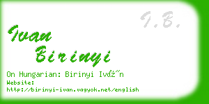 ivan birinyi business card